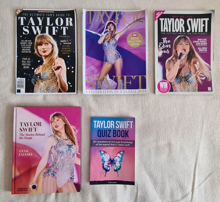 Taylor Swift Book + 3 Magazines + 1 quiz book