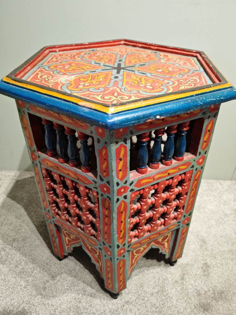 Beautiful Hand-Painted Moroccan Side Table – £50 (Bargain!)