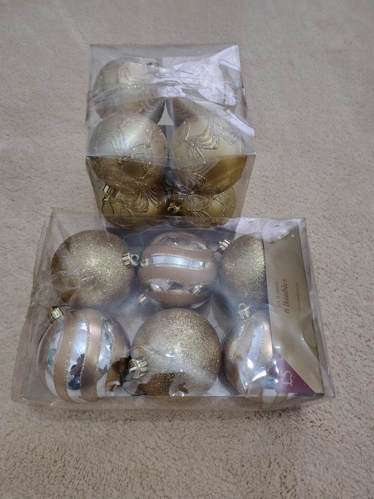 Silver and gold baubles