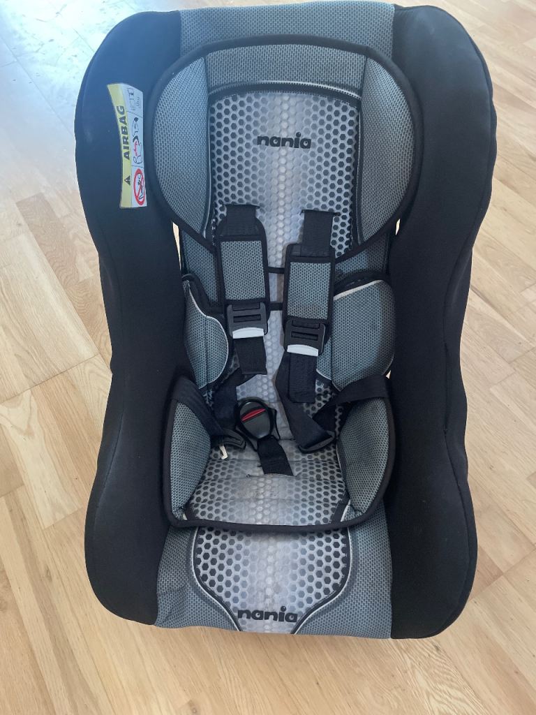 Nania Baby Car Seat – Black/Grey, Good Condition