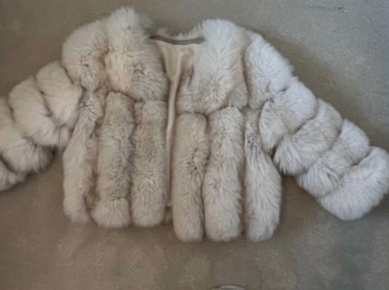 Fox fur cropped coat size small 