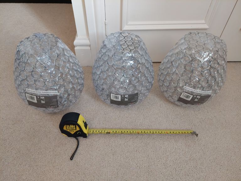 Crystal Light Shades x3 (Ceiling or Table-top Mount)