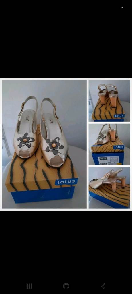 Ladies Lotus Carlotta Platino Nappa Leather Exquisite Shoes With Box Size 4.5 