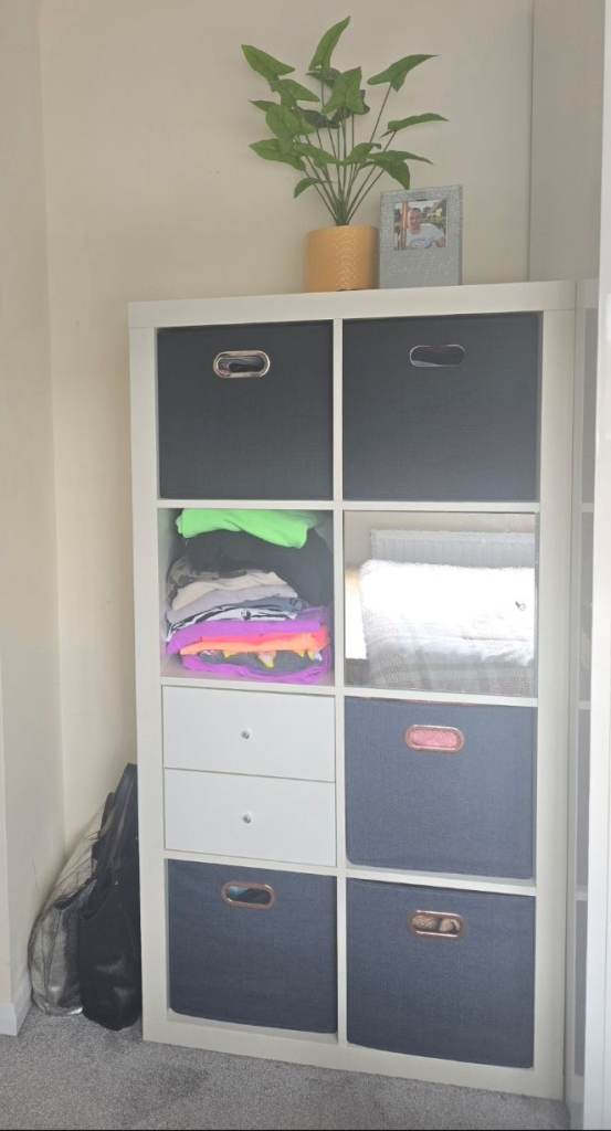 IKEA White Cube Storage Unit with Inserts – Good Condition