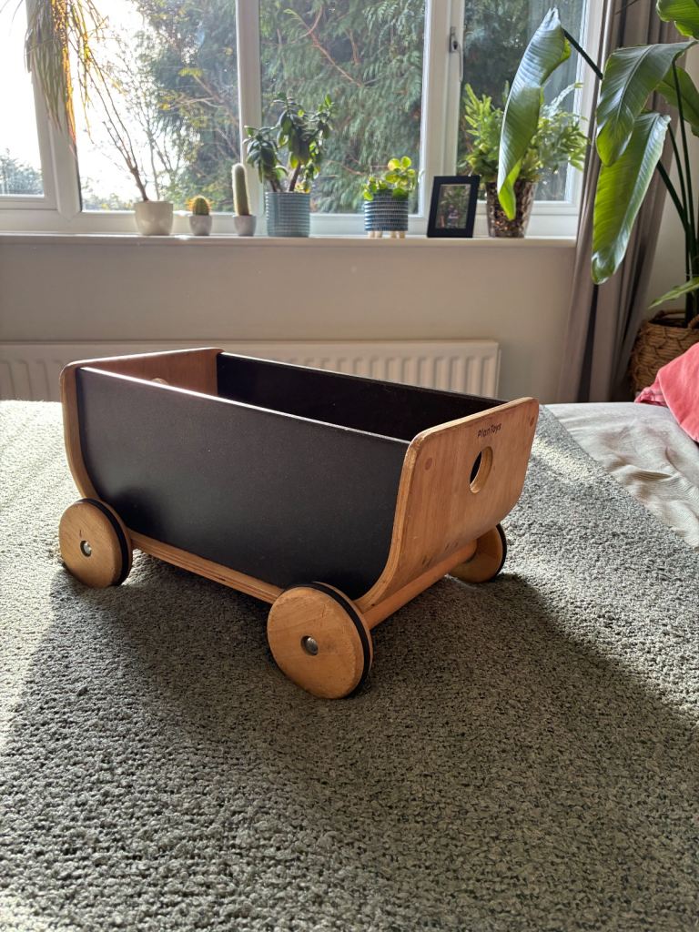 Plan Toys Wooden Cart Black Wagon