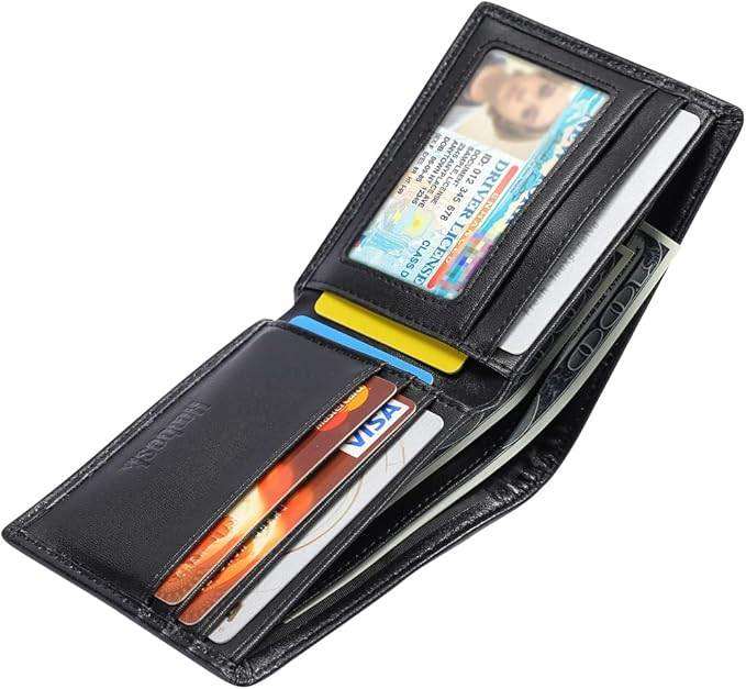 Genuine Leather Wallet, Men Slim Wallets Brown