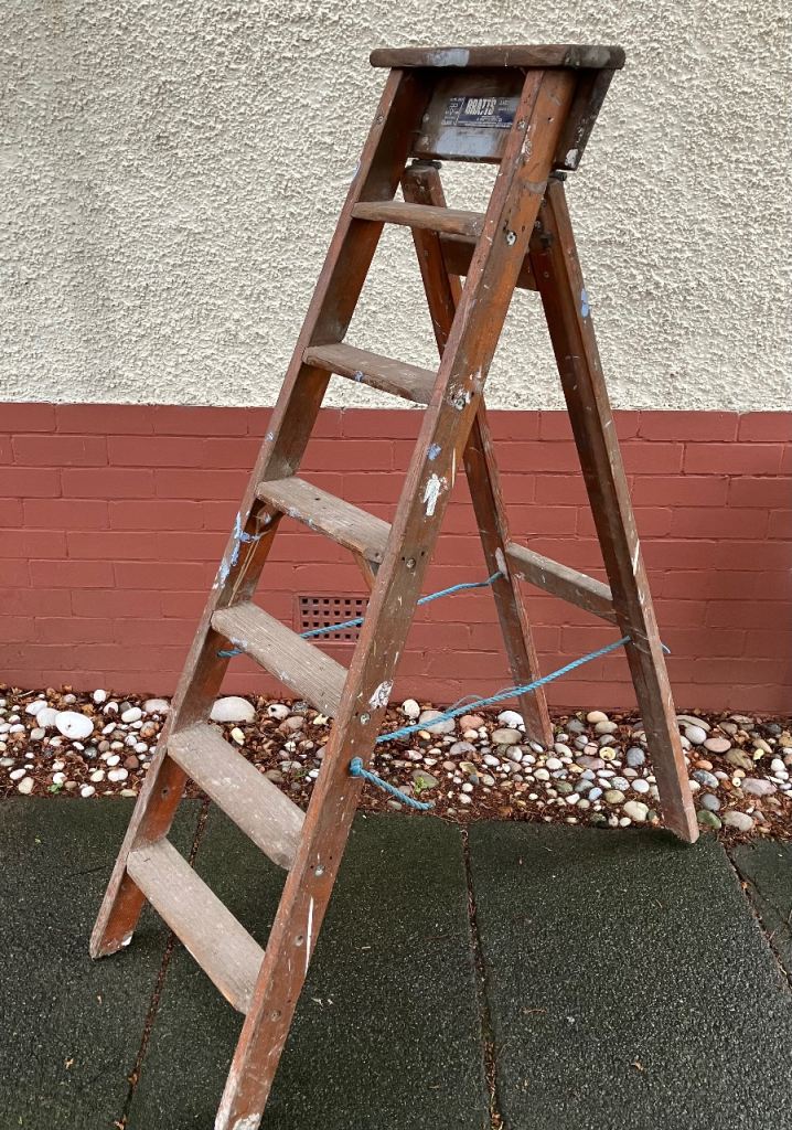 Vintage Bratts heavy duty wooden ladder