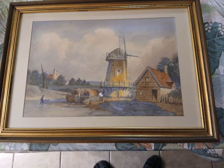 Canal scene print in frame