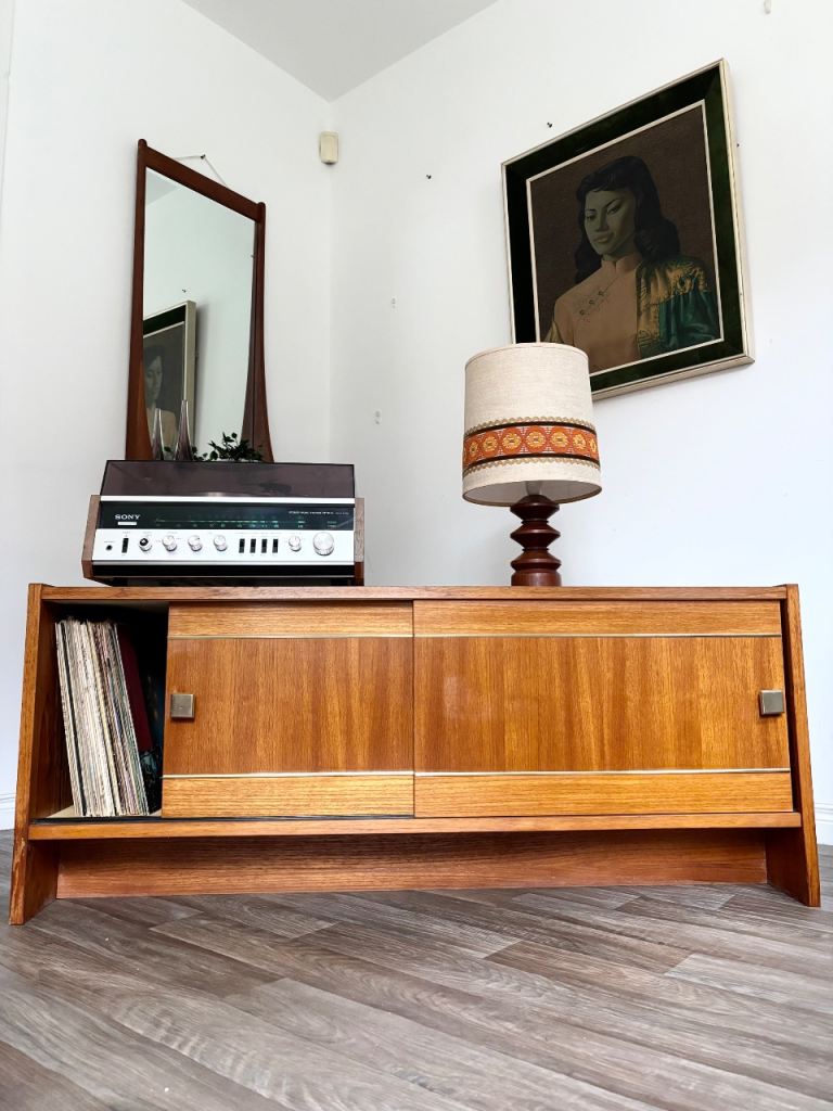 Vintage Retro Mid Century Scandinavian Sideboard/Record Cabinet/TV Unit