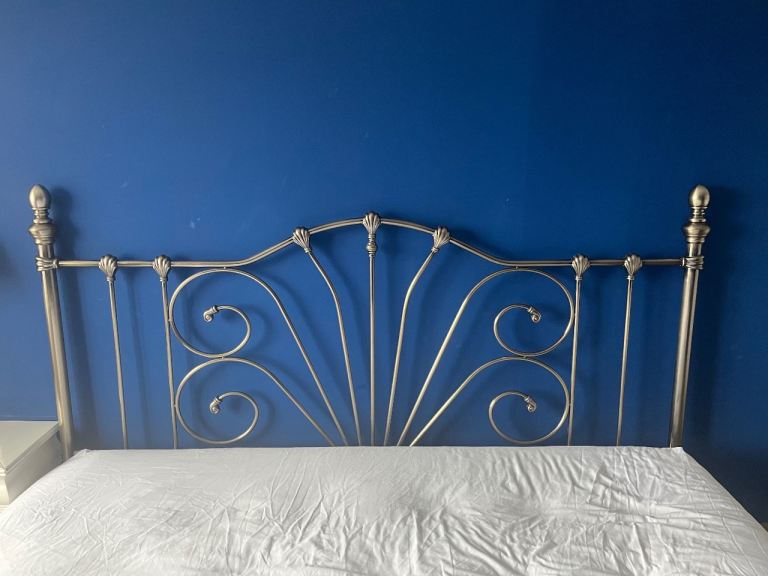Super King Metal Headboard – Antique Brass