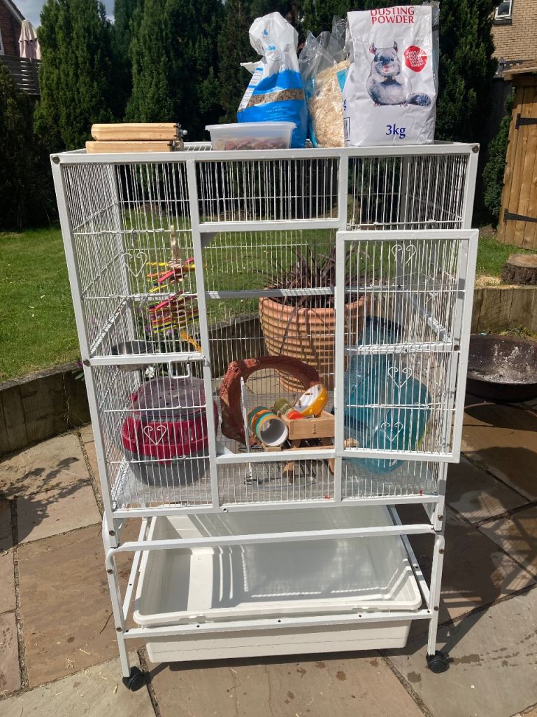 Large Metal Cage for small animals or bird, accessories included 