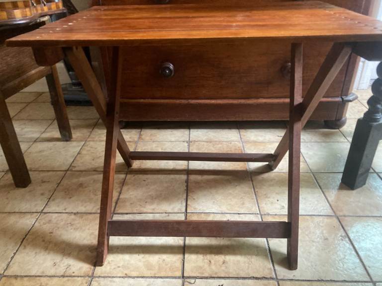 Vintage slatted folding occasional table - Reasonable offers accepted  