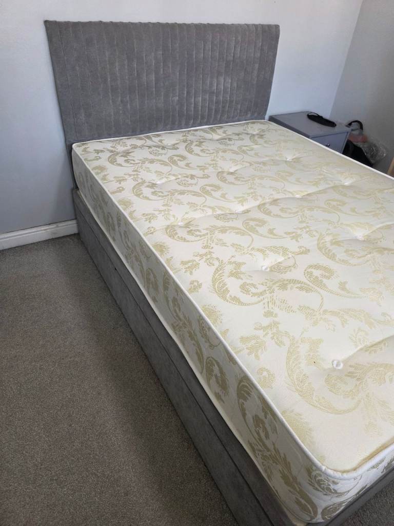 Double Bed & Mattress with Storage – Like New