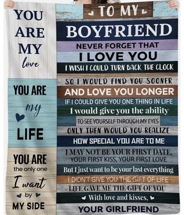 To My Boyfriend Blankets Super Soft Sherpa Throw Blankets Gift