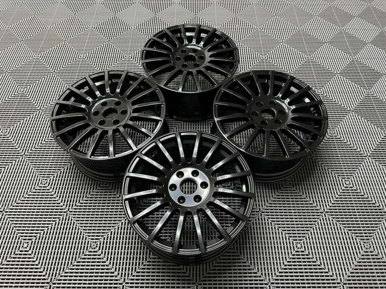 18" Multi Spoke Alloy wheels Ford Transit Custom Van Vw Transporter T7 74.5 6x120 Gloss Black