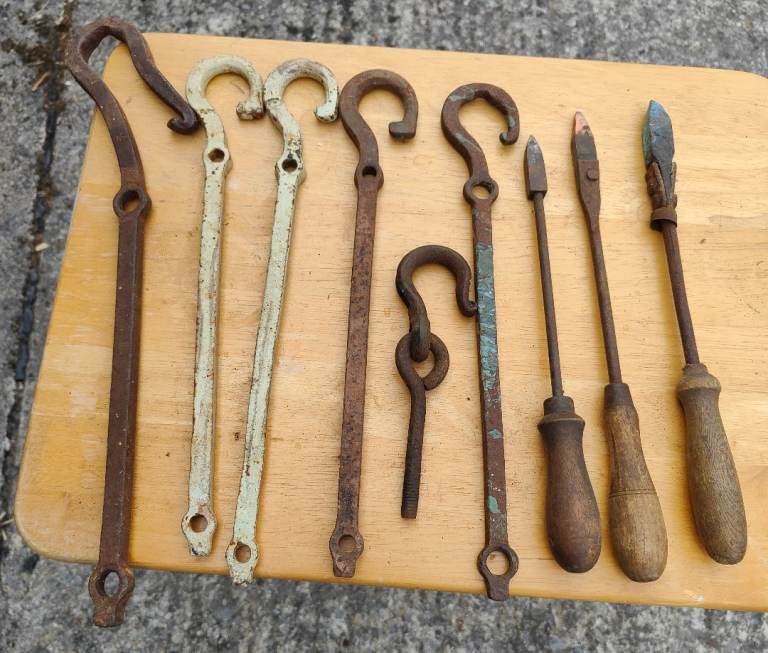 Vintage hooks and soldering irons