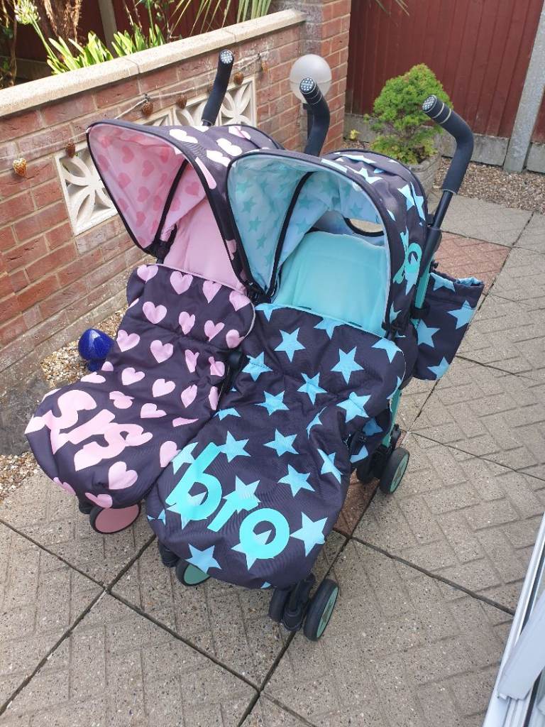 Cossato bro and sis double stroller 