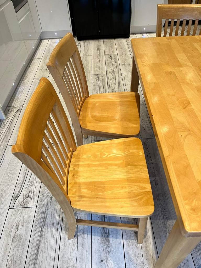 Solid malaysian wooden table and chairs