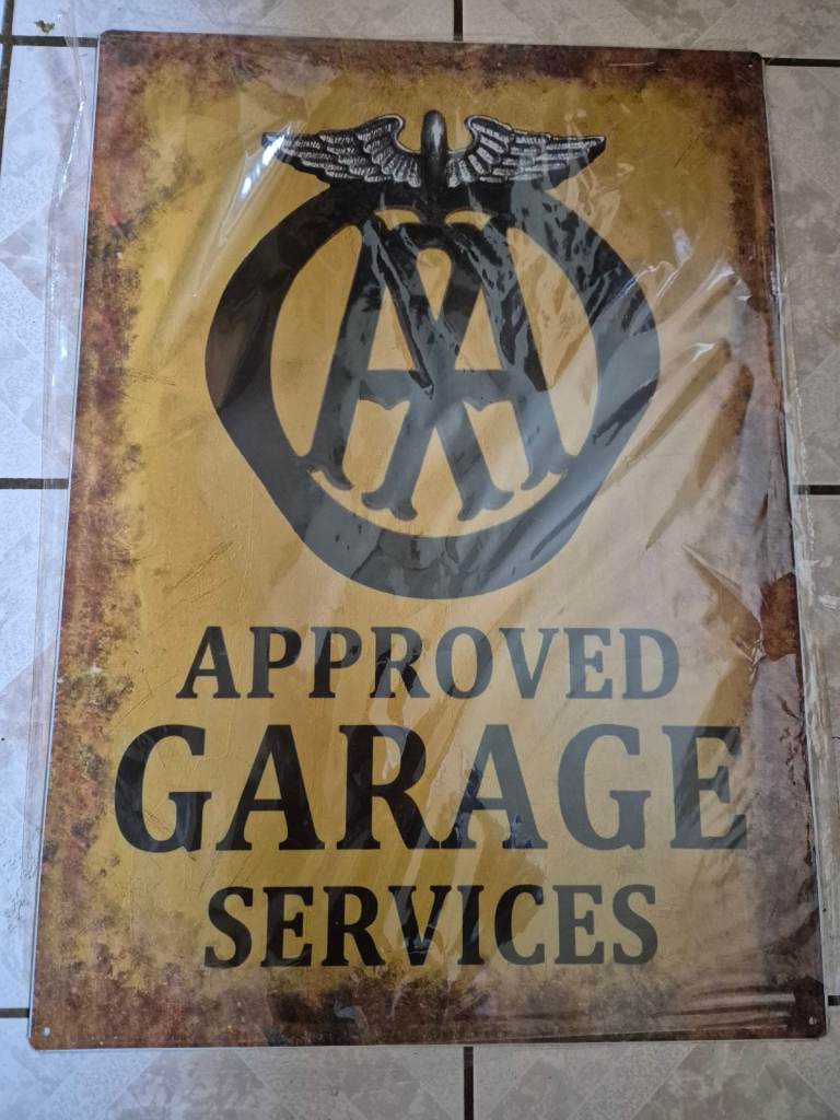 Vintage style AA garage metal sign 