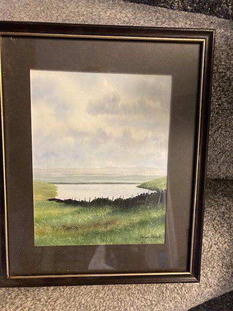 Colin Reeve artist: framed print entitled 'above greenbank'.