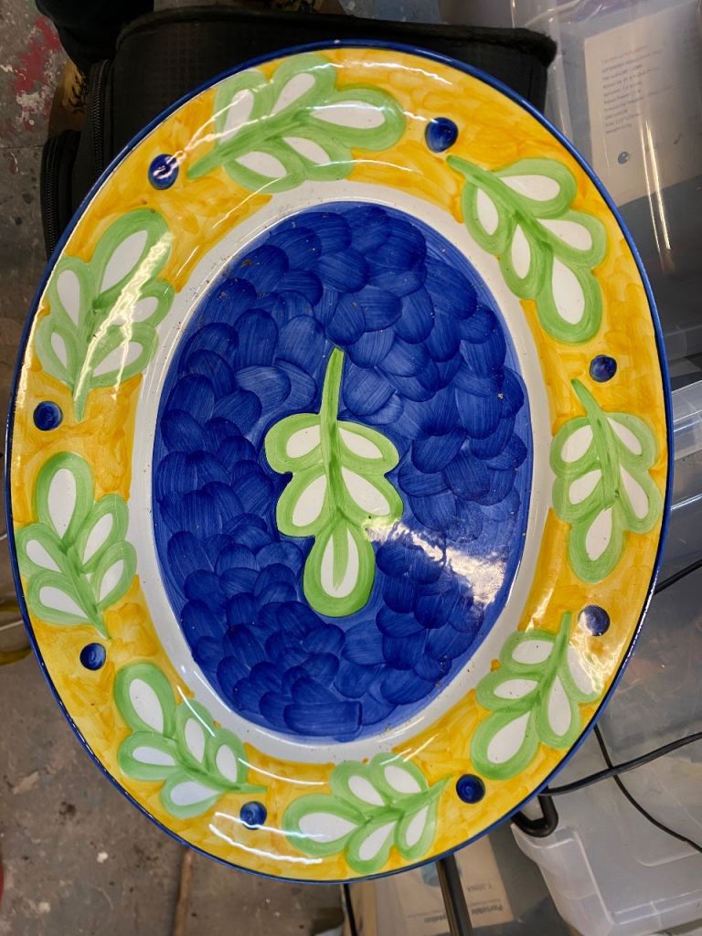 Home Works Large Ceramic Oval Serving Platter