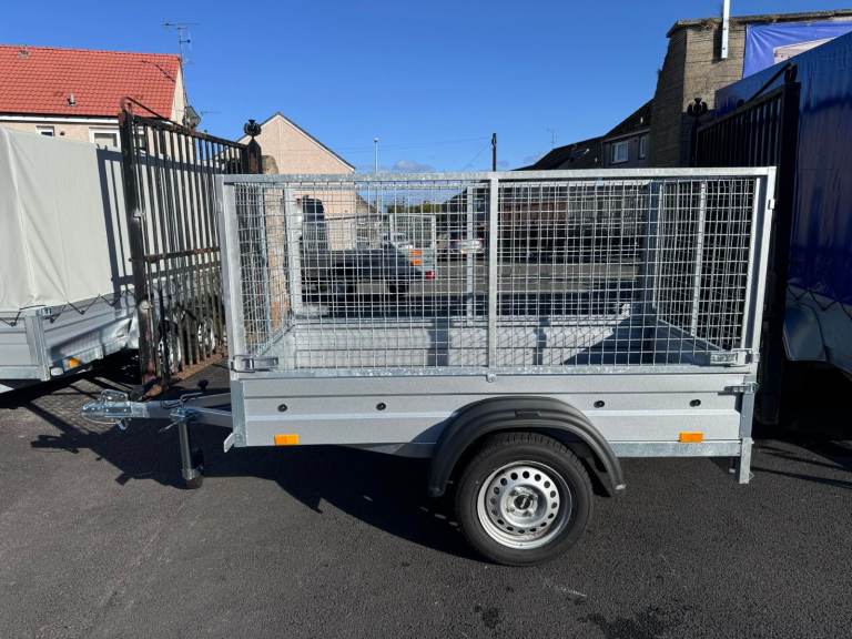 BRAND NEW 6FT X 4FT SINGLE AXLE TRAILER WITH 80CM MESH 750KG 