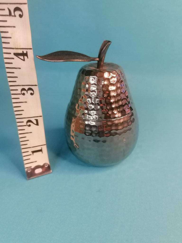 Home, decor pear 3,9,inch. You can put candle inside if you want.