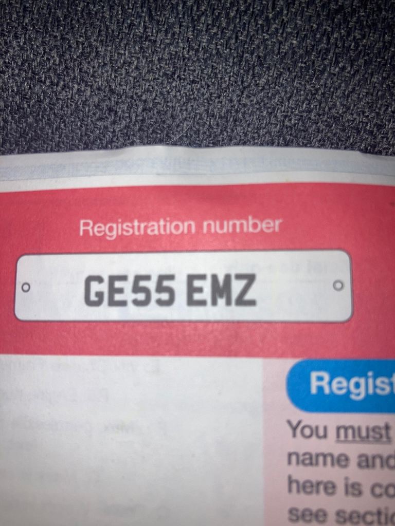 Private registration plate