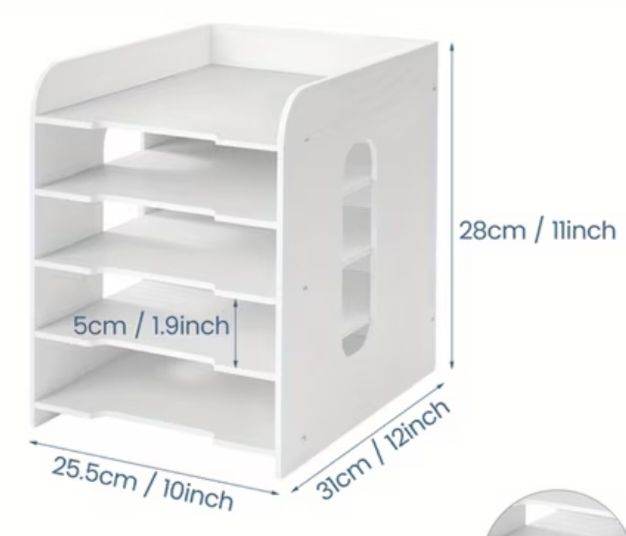5 tiered desktop storage shelves