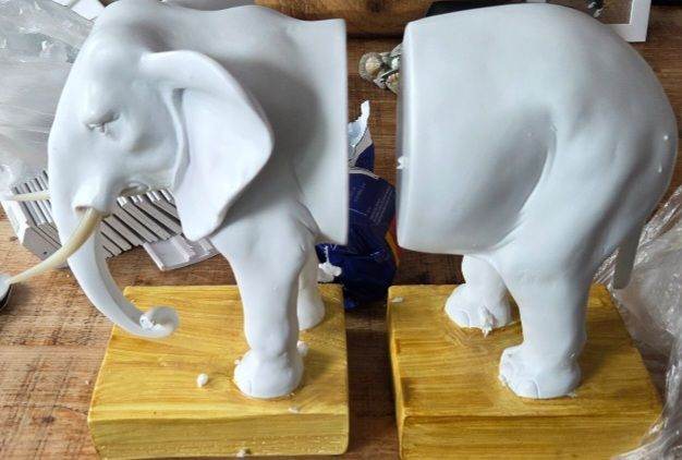 Set of Decorative Elephant Bookends