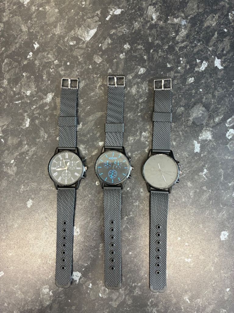 Three New Black Mesh Strap Watches