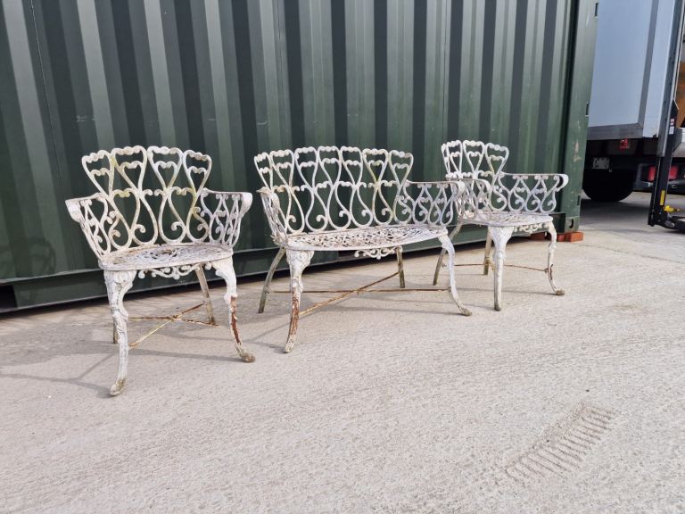 Vintage Three Piece Metal Garden Set