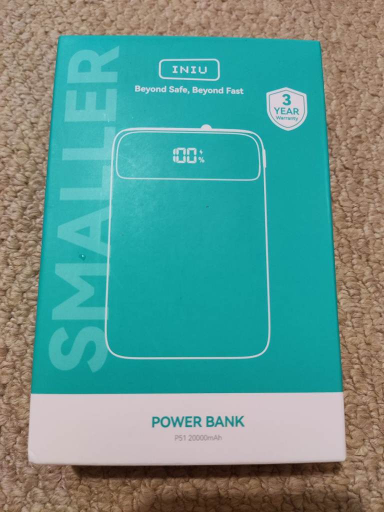 Brand new INIU Carry P51-E2 Power Bank 22.5W Smallest 20000mAh