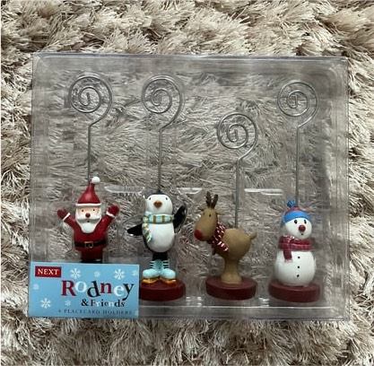 Next Rodney & friends place card /photo holders, Santa, Snowman Christmas xmas dinner table