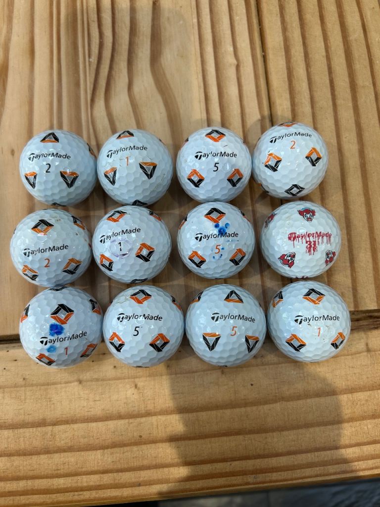 TaylorMade Golf Balls - Used, Good Condition, 12 Pack