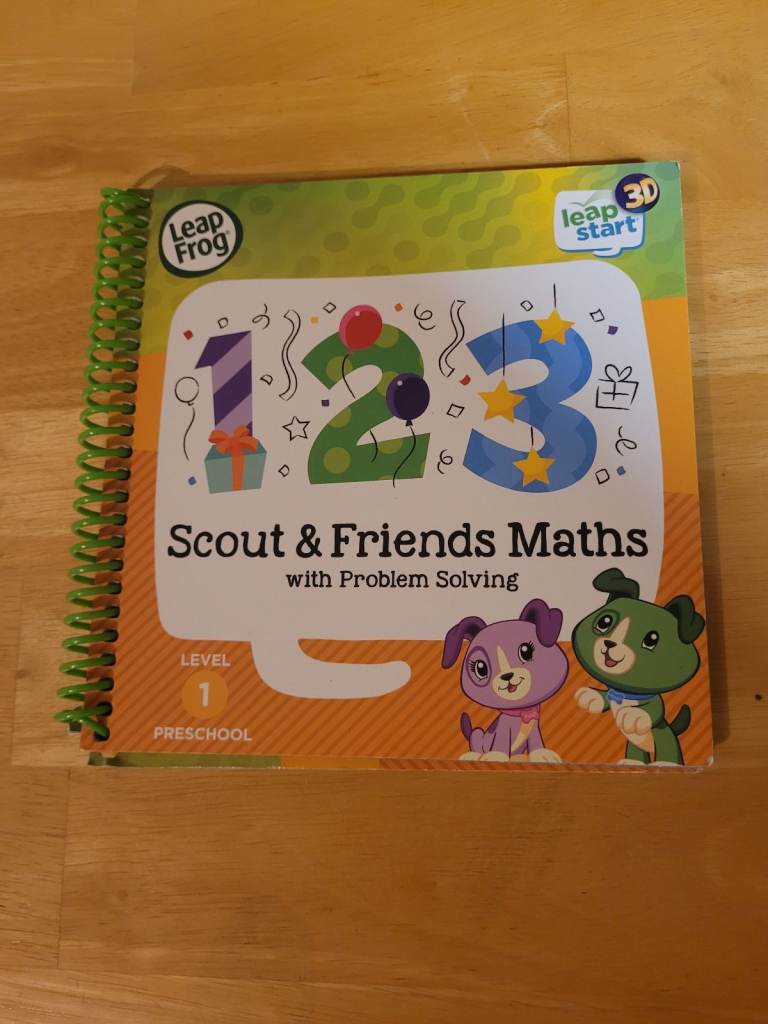 Leapfrog Leapstart Preschoolers 1 2 3 Scouts & Friends Maths activity book. Good condition.