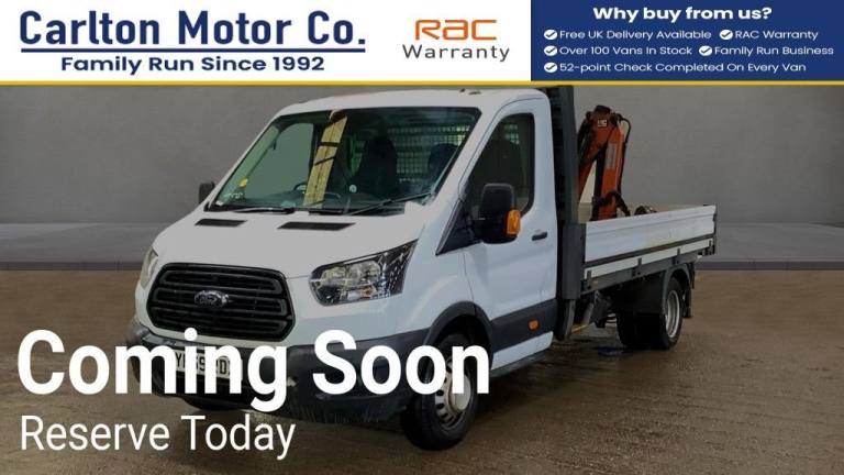 2019 Ford Transit 2.0 350 EcoBlue Chassis Cab 2dr DROPSIDE + CRANE RWD Twin wheel L3 H1 Euro  Dro...