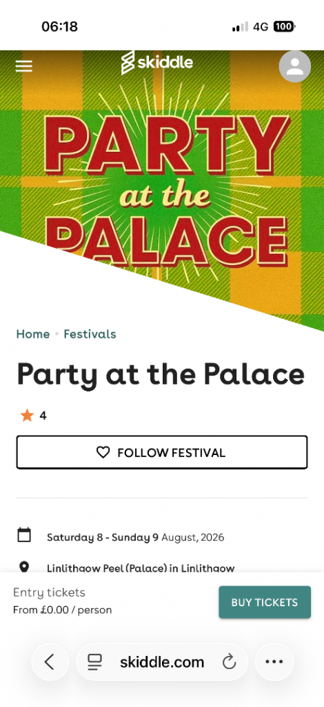 Party at the palace tickets 