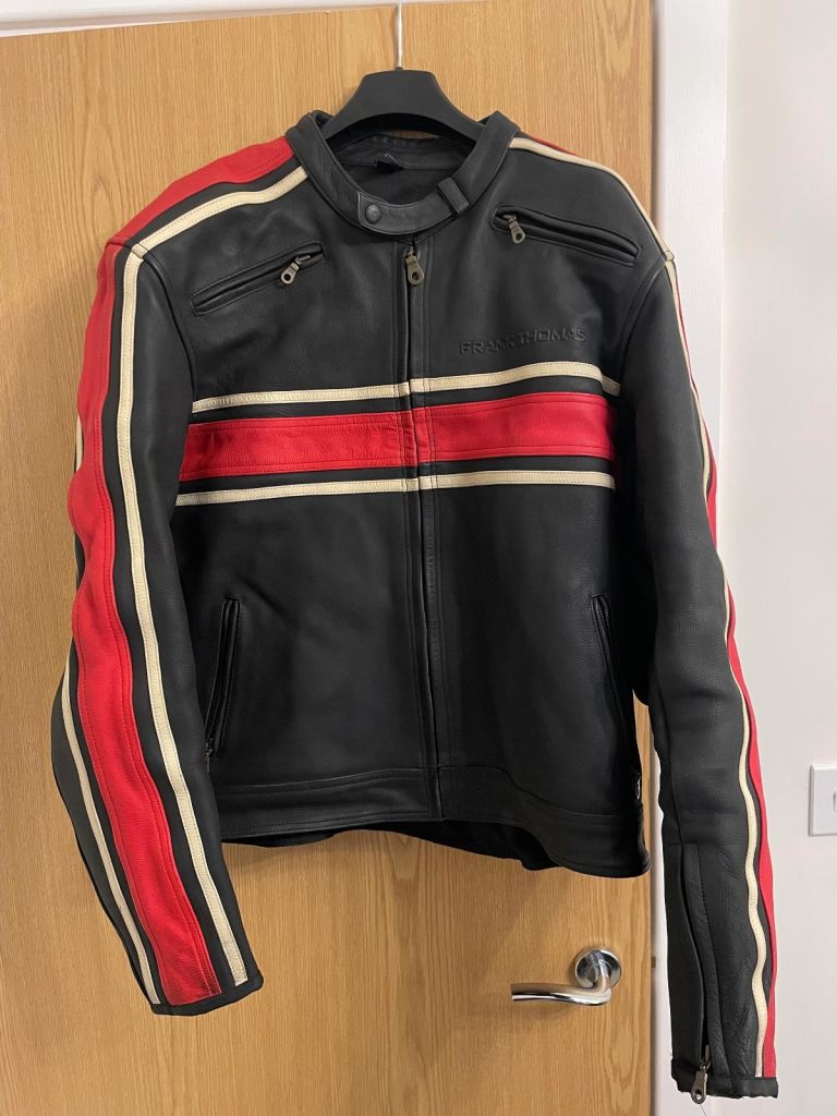 Frank Thomas "Cafe Racer" leather motorcycle jacket 