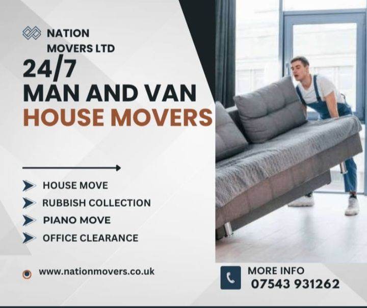 Reliable Man and Van Hire house office piano furniture move Rubbish removals service 