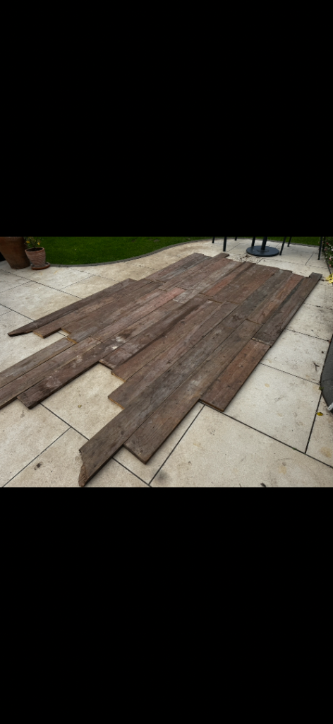 Reclaimed victorian pine floorboards.