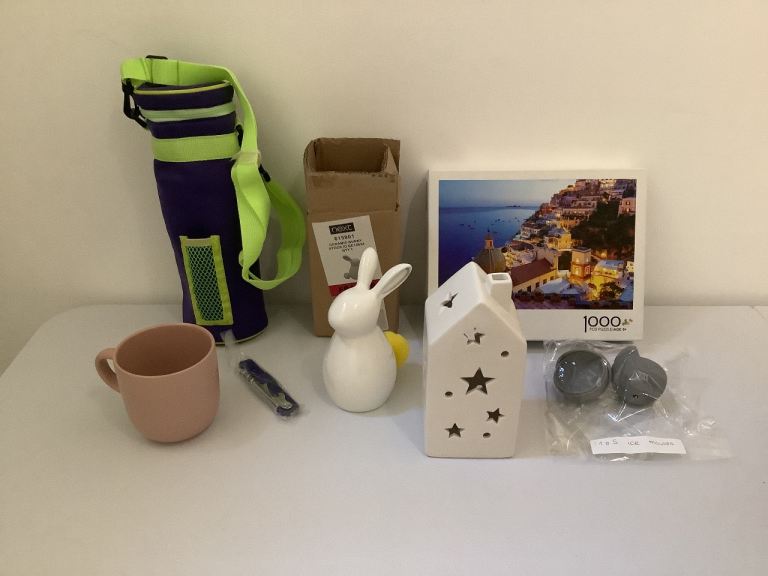 Selection of Household Items – Next rabbit, house ornament, Habitat mug, John Lewis ice moulds etc