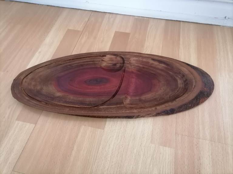 Handcrafted Amazonian Dense Wood Large Oval Canapés / Fruit Platter Dish. 