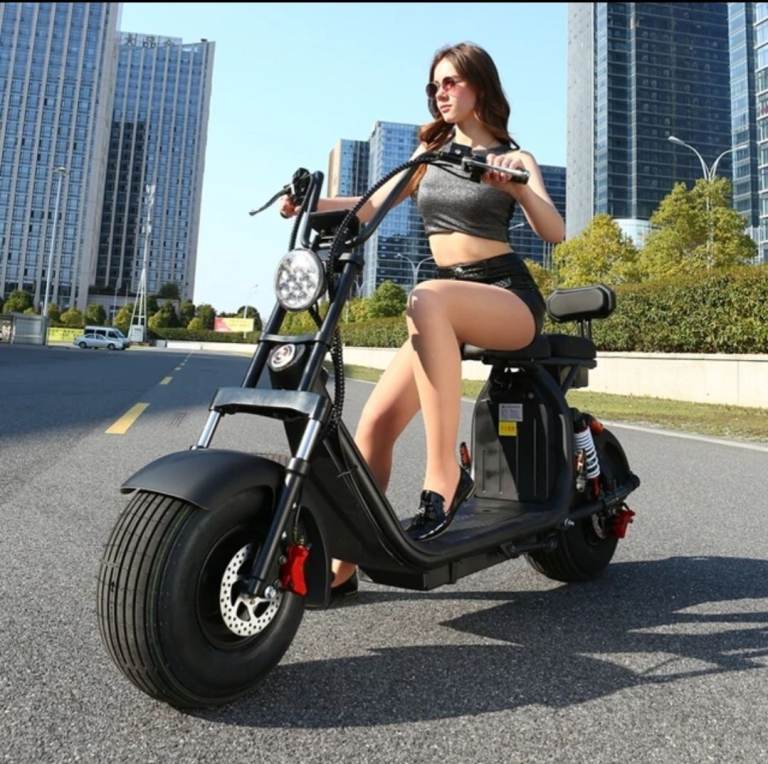 Electric Fat Tire Moped Scooter – Citycoco Chopper Style (COC Included)