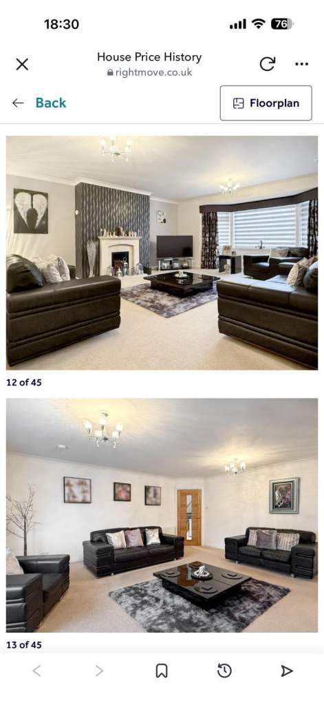 DFS 3 piece leather  suite