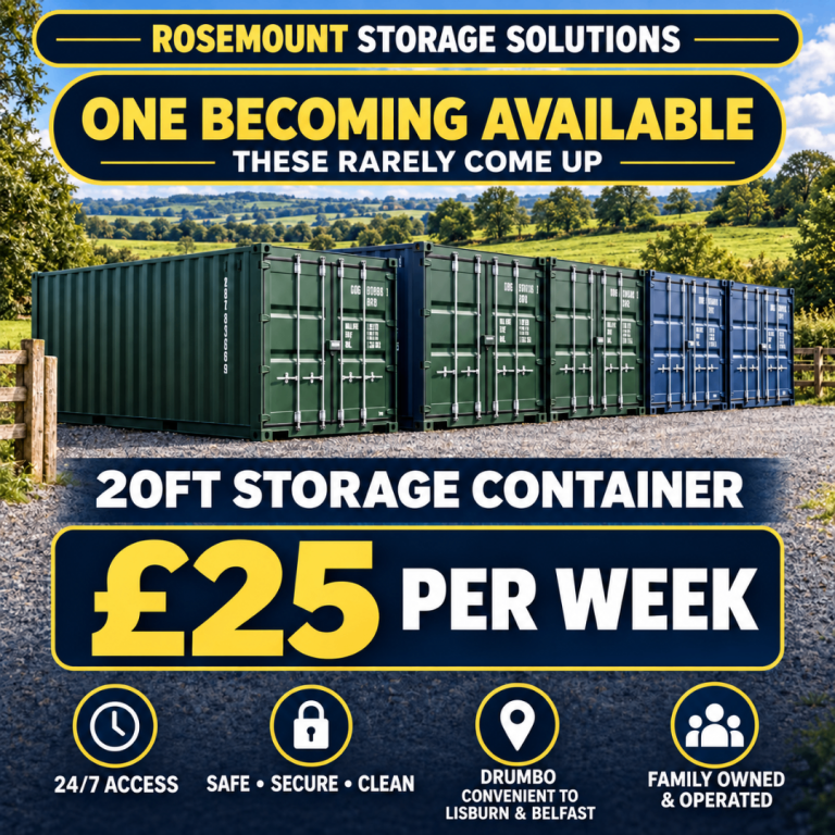 20ft Storage Containers to rent. £25 per week only