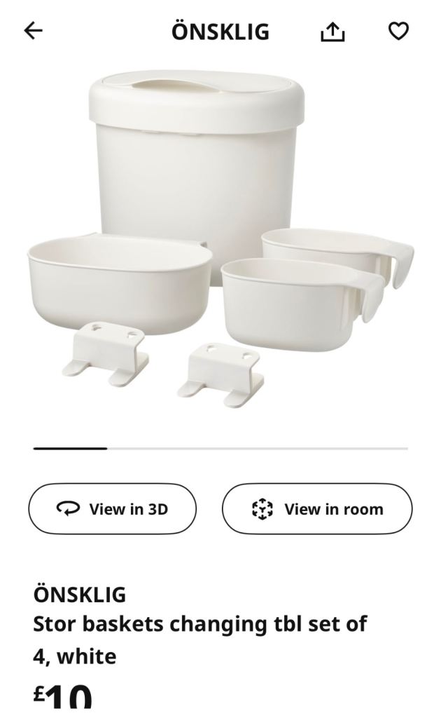 Ikea Baby Changing Stand and Accessories 