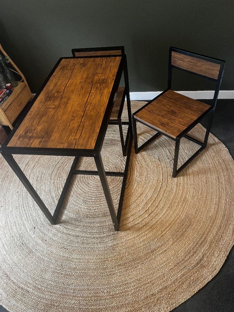 Dining table plus 2 chairs. 
