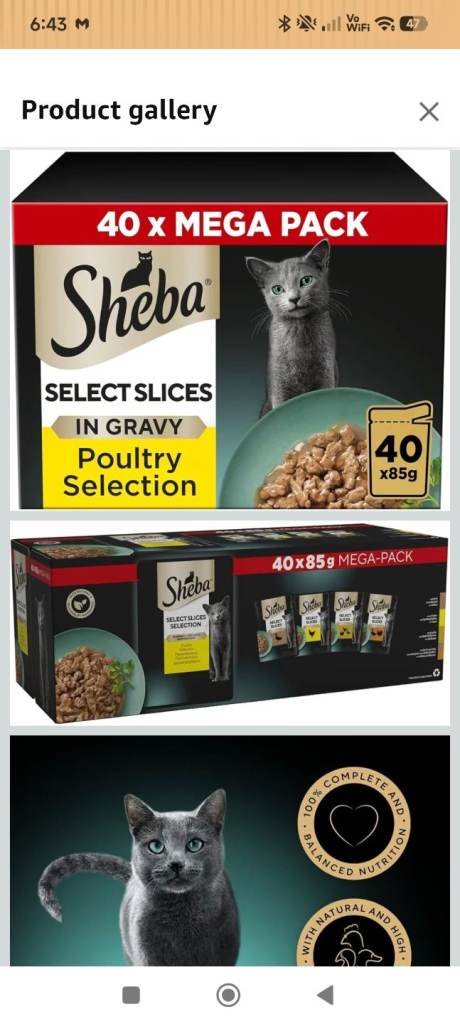 Sheba wet food in gravy 40 pack unopened 