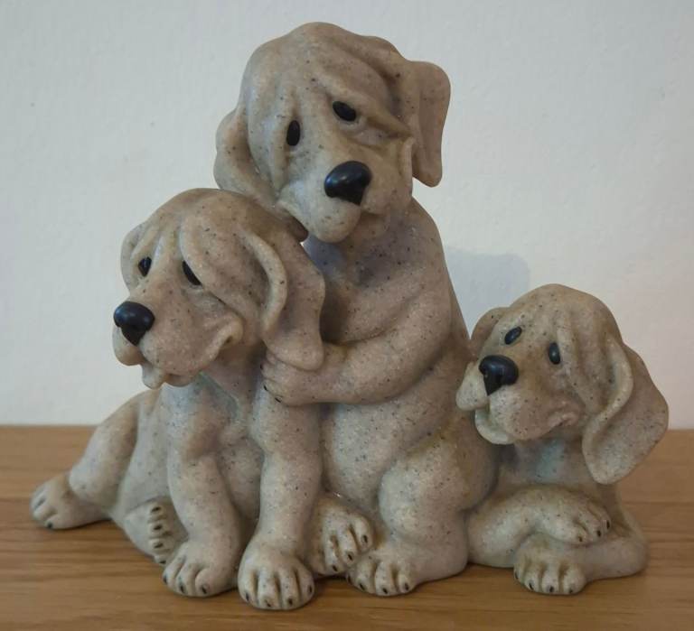 Quarry Critters Second Nature Design 3 Labrador Puppy Dogs Figurine Statue 